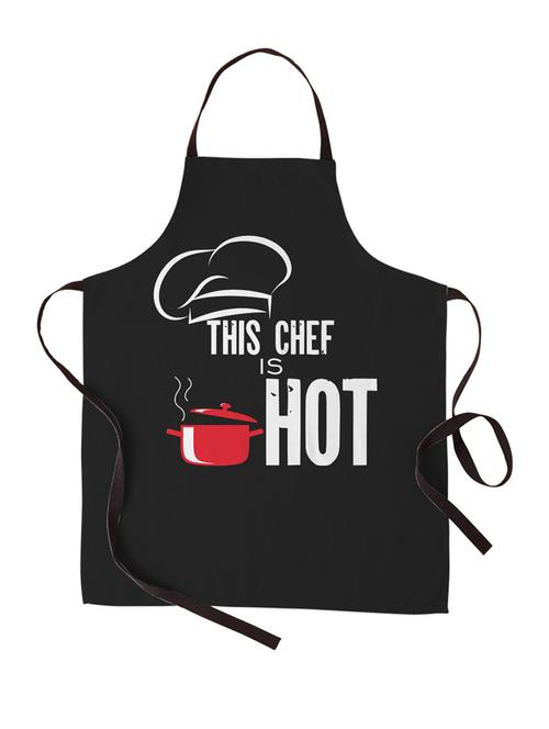 this chef is hot printed canvas cotton kitchen apron for women/men (55 cms x 81 cms) - 18567669 - Very Small Image - 1