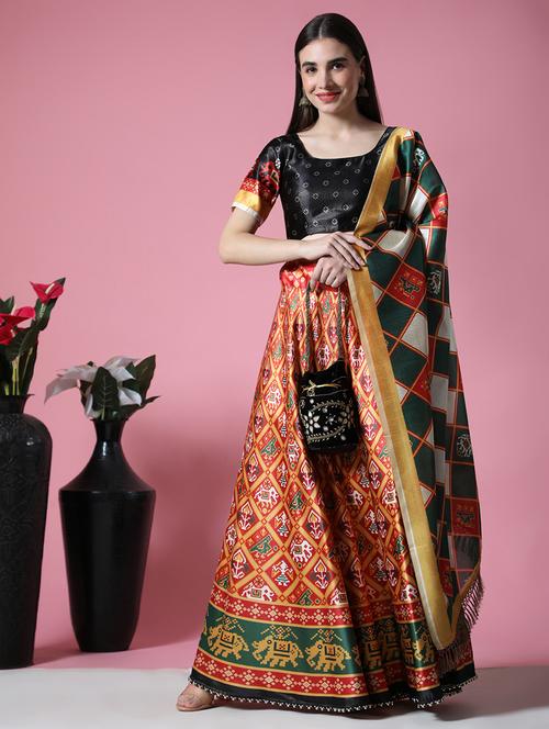 printed lehenga choli with dupatta - 18570601 - Very Small Image - 1