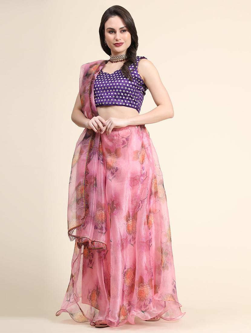 floral printed lehenga choli with dupatta - 18570722 - Zoom Image - 3