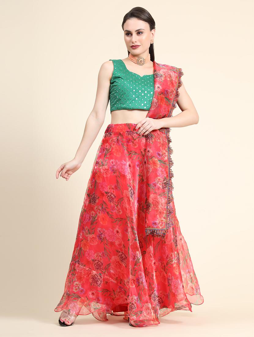 floral printed lehenga choli with dupatta - 18570723 - Zoom Image - 2