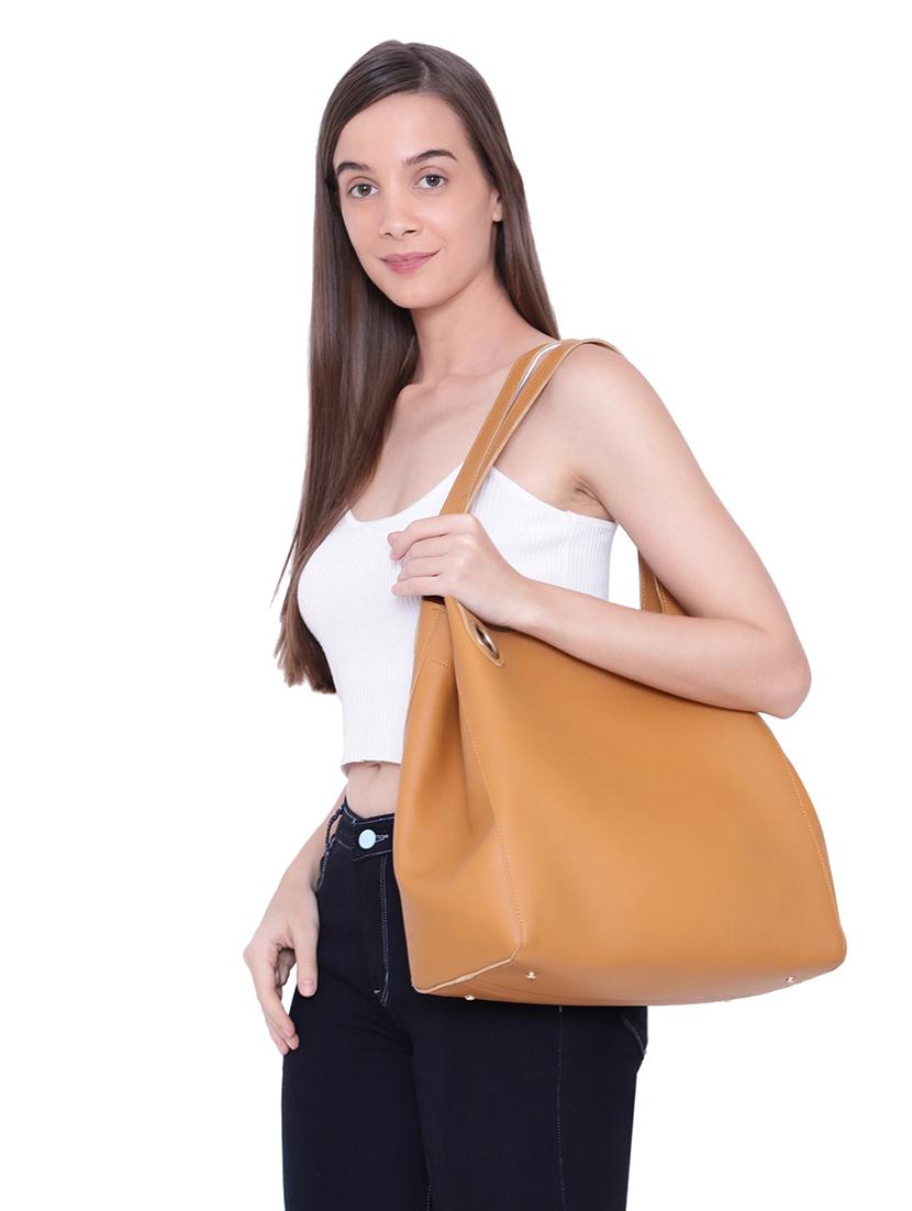 mustard solid tote bag combo - 18570847 - Zoom Image - 3
