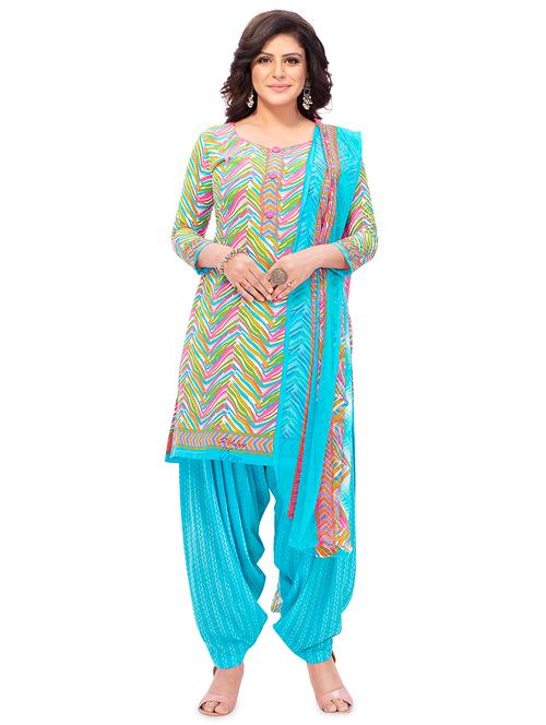printed unstitched suit set - 18570933 - Very Small Image - 1