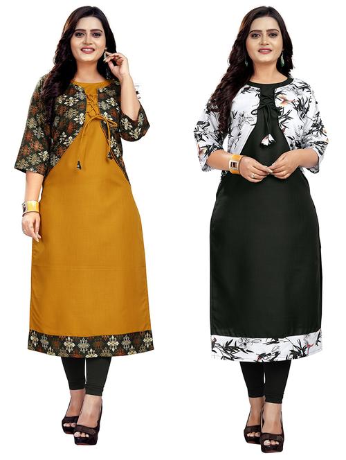 pack of 2 printed straight kurta - 18574357 - Very Small Image - 1
