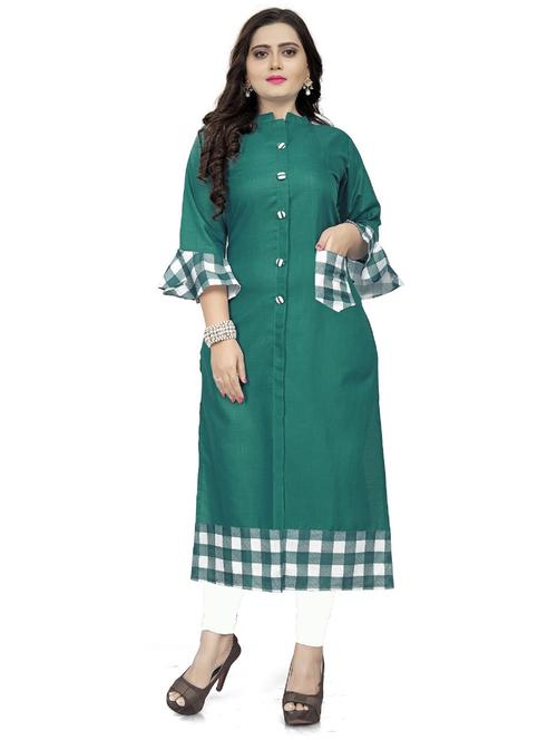 checkered straight kurta - 18574398 - Very Small Image - 1