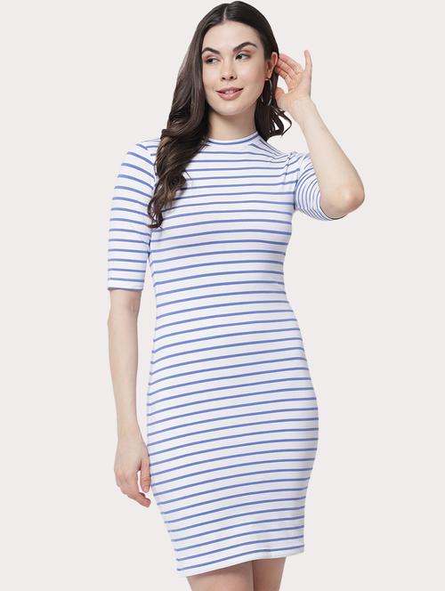 women's bodycon striped dress - 18575087 - Very Small Image - 1