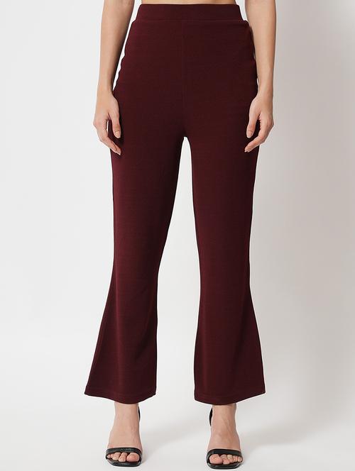 high rise solid flat front trouser - 18575135 - Very Small Image - 1