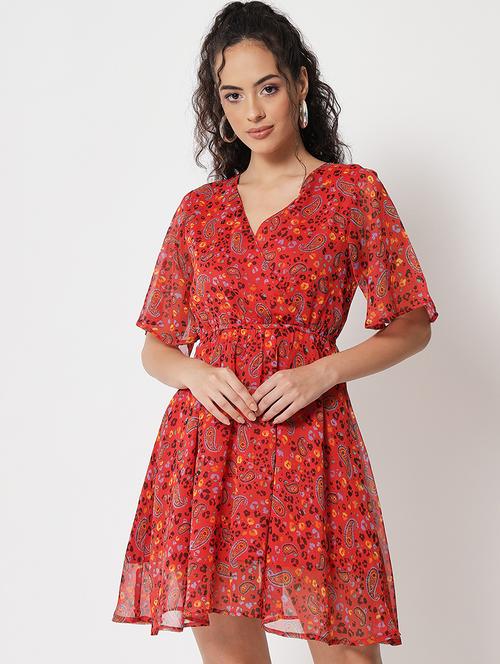 women's fit & flare paisley dress - 18575180 - Very Small Image - 1