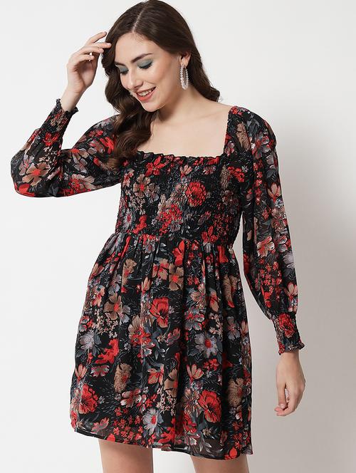 women's fit & flare floral dress - 18575330 - Very Small Image - 1
