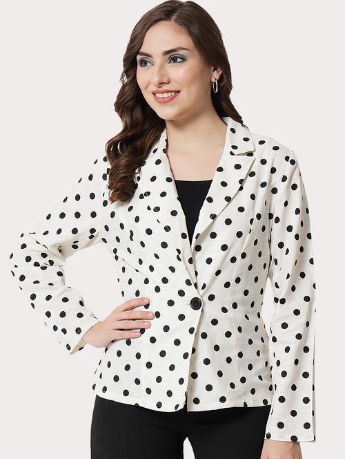 single breasted polka dot casual blazer - 18575400 - Very Small Image - 1