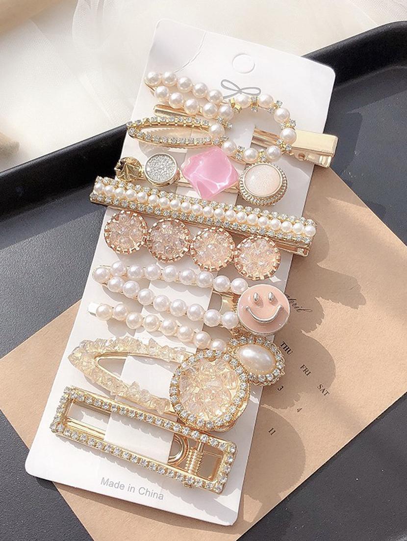 multi colored cotton blend hair pin/clips - 18575405 - Standard Image - 5