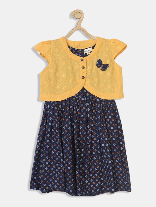 girls printed round neck frock - 18575546 - Very Small Image - 1