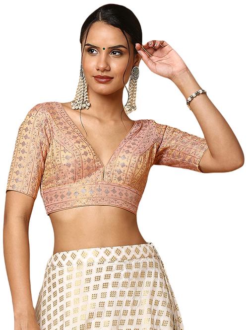 gold silk embroidered blouse - 18575668 - Very Small Image - 1