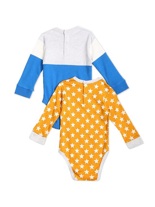 set of 2 multi colored cotton rompers - 18576561 - Very Small Image - 1