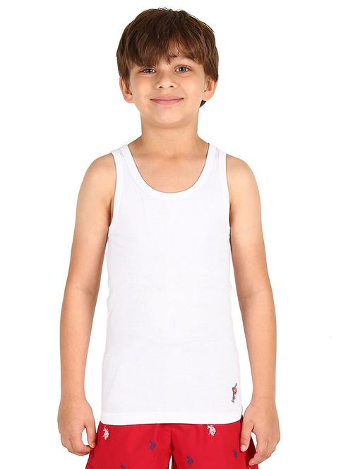 boys white solid vest - 18576651 - Very Small Image - 1