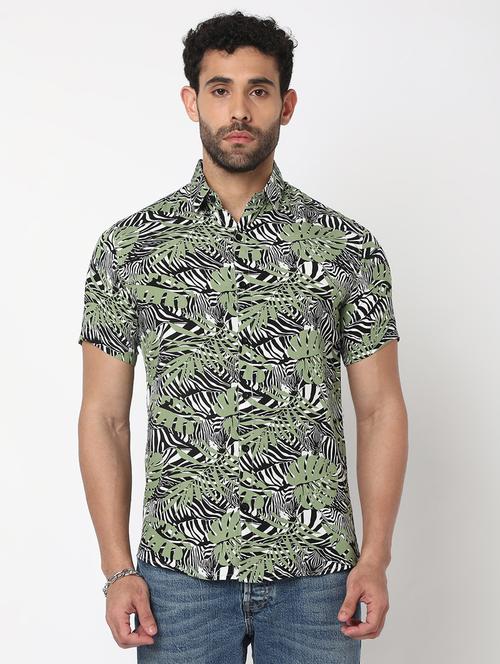tropical print casual shirt - 18578547 - Very Small Image - 1