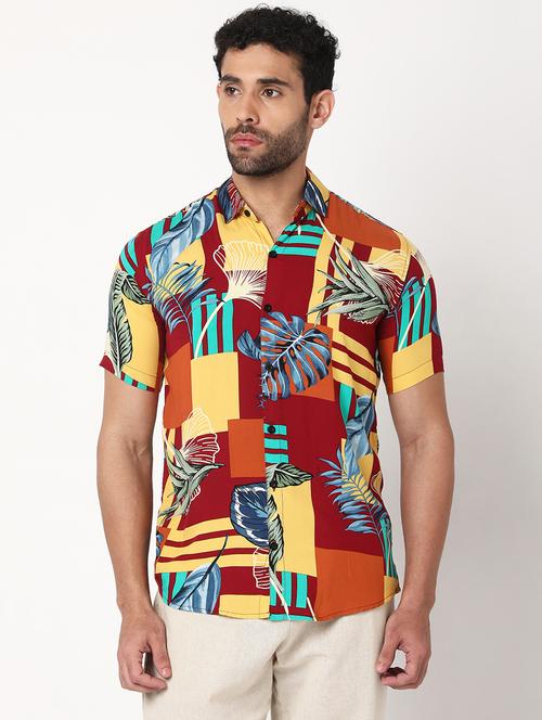 printed short sleeved casual shirt - 18578559 - Very Small Image - 1