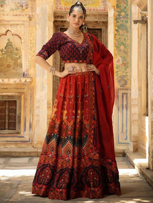 printed lehenga choli with dupatta  - 18579123 - Very Small Image - 1