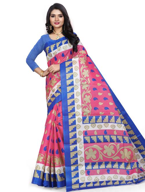 women's self design pink colored saree with blouse - 18583675 - Very Small Image - 1