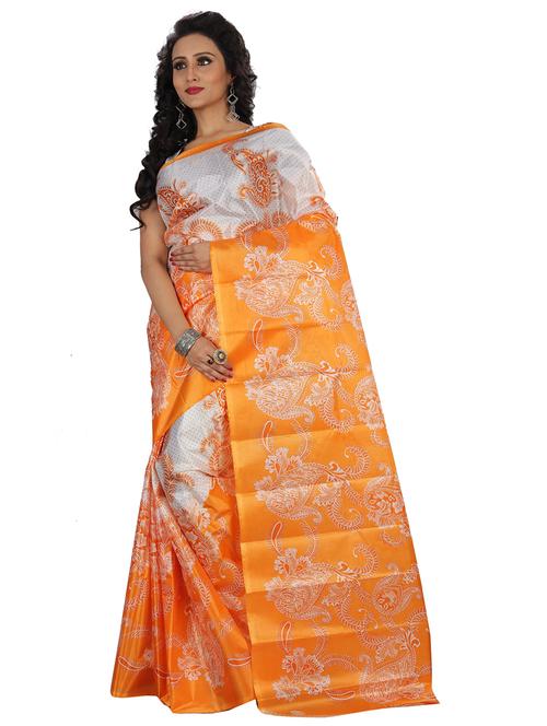 women's paisley orange colored saree - 18584001 - Very Small Image - 1