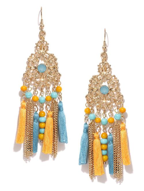 gold metal drop earring - 18585085 - Very Small Image - 1