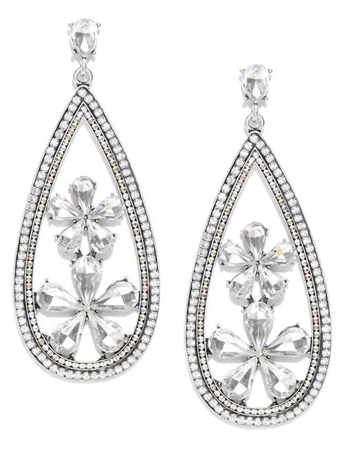 silver metal drop earring - 18585173 - Very Small Image - 1