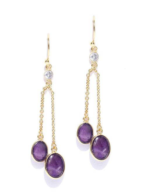 gold metal drop earring - 18585207 - Very Small Image - 1