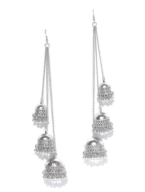silver metal drop earring - 18585234 - Very Small Image - 1