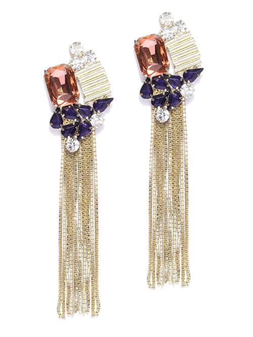 gold metal drop earring - 18585254 - Very Small Image - 1