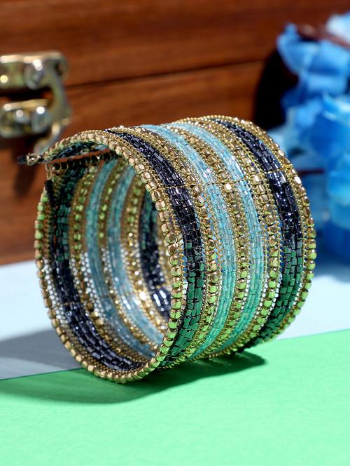 blueberry multi beaded cuff bracelet - 18585577 - Very Small Image - 1