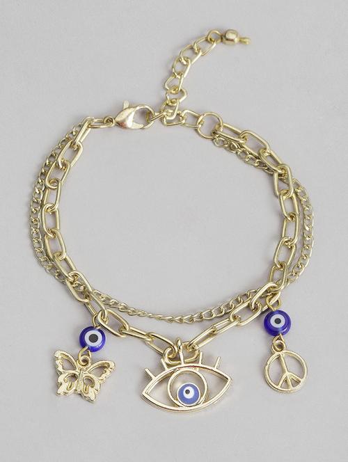 blueberry evil eye gold plated chain bracelet - 18585635 - Very Small Image - 1