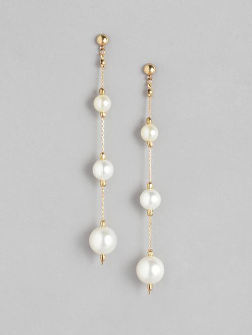 white metal drop earring - 18585692 - Very Small Image - 1