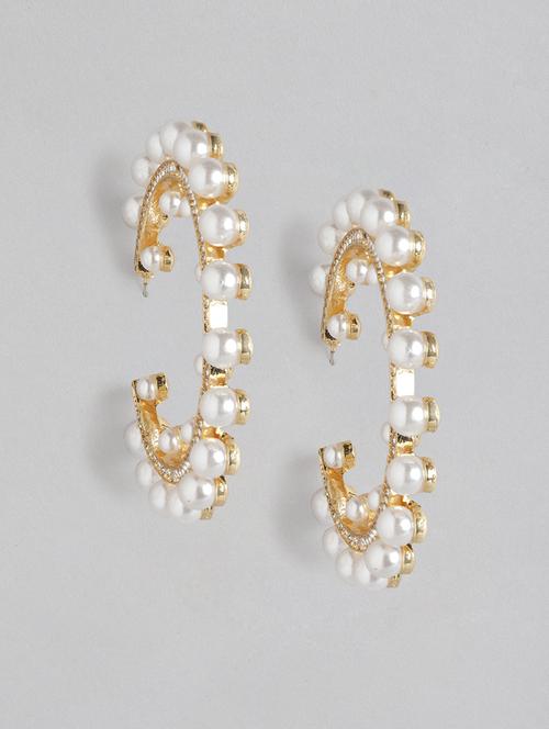 white metal hoop earring - 18585694 - Very Small Image - 1