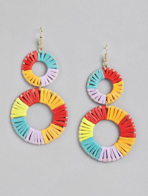 multi colored metal drop earring - 18585740 - Very Small Image - 1