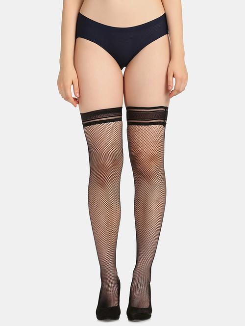 black semi sheer net stocking - 18586412 - Very Small Image - 1