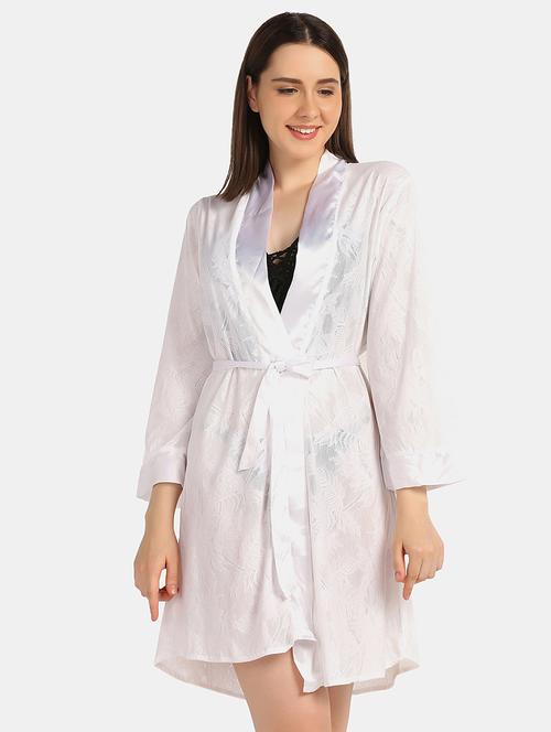 tie front laced sleepwear robe - 18586676 - Very Small Image - 1