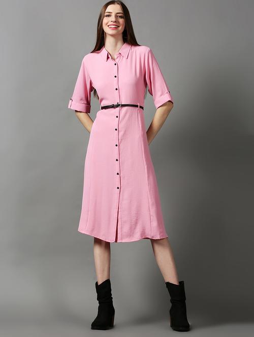 women's shirt solid dress - 18590938 - Very Small Image - 1