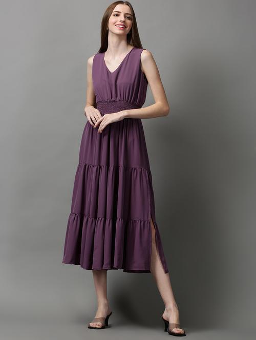 women's tiered dress solid dress - 18590944 - Very Small Image - 1