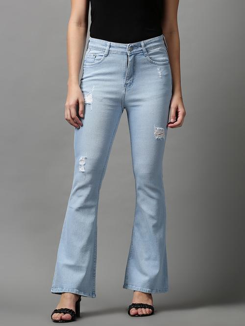 women's distress bootcut jeans - 18591006 - Very Small Image - 1