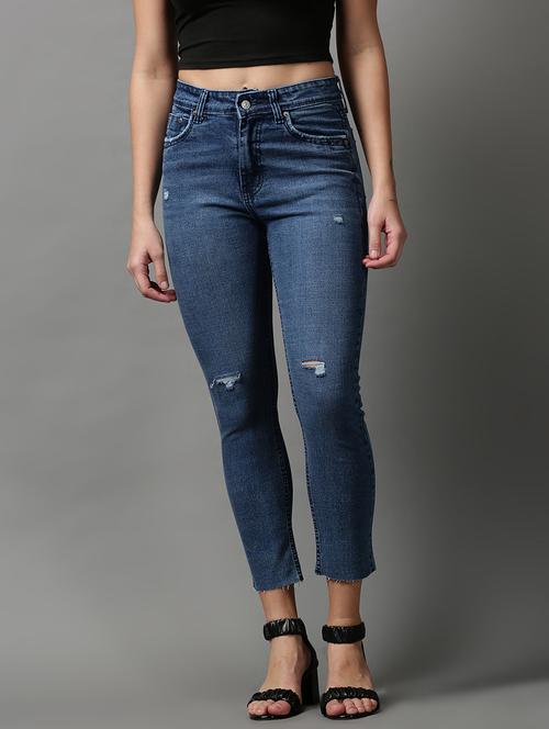 women's distress slim fit jeans - 18591013 - Very Small Image - 1