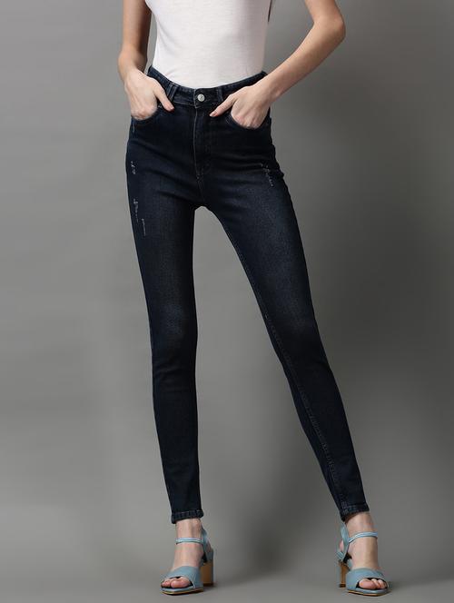 women's distress slim fit jeans - 18591023 - Very Small Image - 1