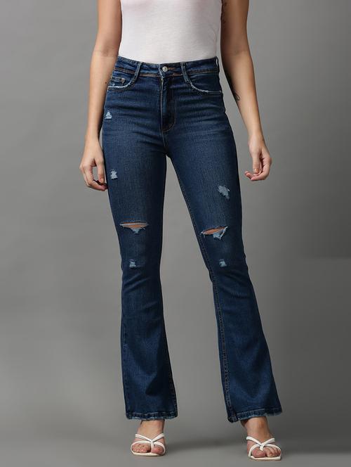 women's distress bootcut jeans - 18591041 - Very Small Image - 1