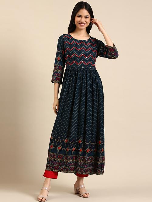 women's flared kurta - 18591141 - Very Small Image - 1