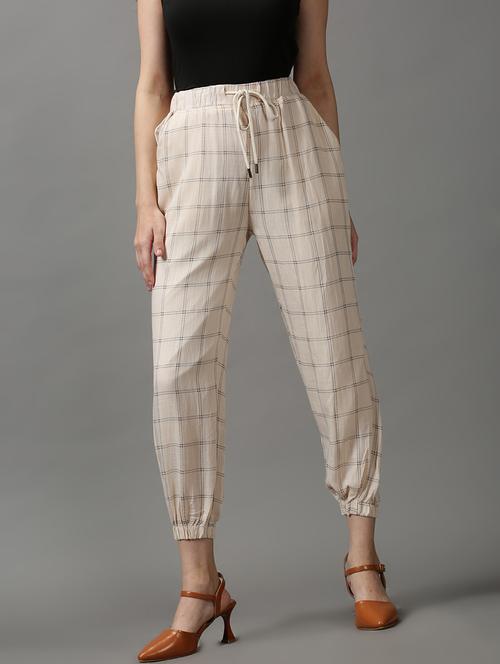 drawstring waist checkered jogger  - 18591555 - Very Small Image - 1