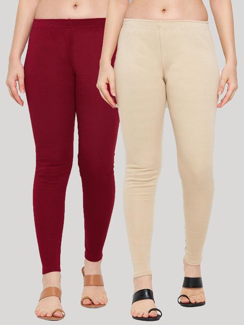pack of 2 solid woolen legging - 18591587 - Very Small Image - 1
