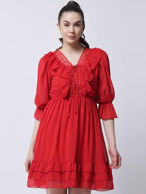 women's layered color block dress - 18592733 - Very Small Image - 1