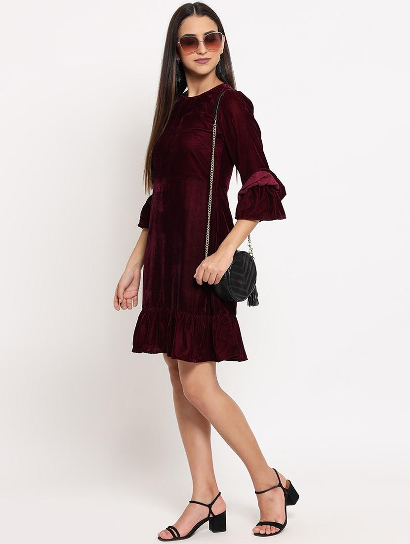 women's fit & flare solid dress - 18592792 - Zoom Image - 3