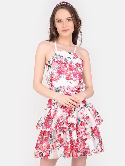 women's layered floral dress - 18592831 - Very Small Image - 1