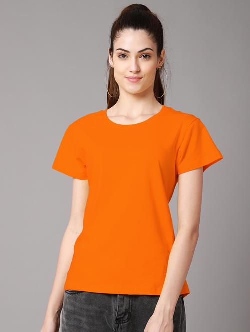 women's plain round neck t-shirt - 18593014 - Very Small Image - 1