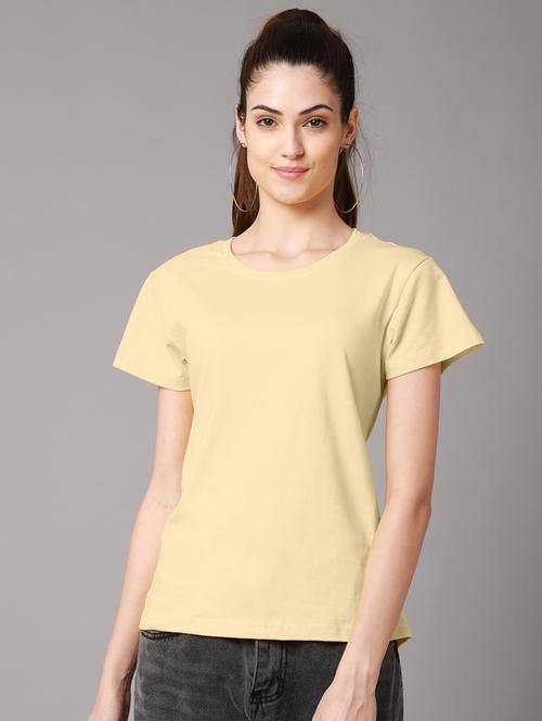 women solid round neck t-shirt - 18593015 - Very Small Image - 1