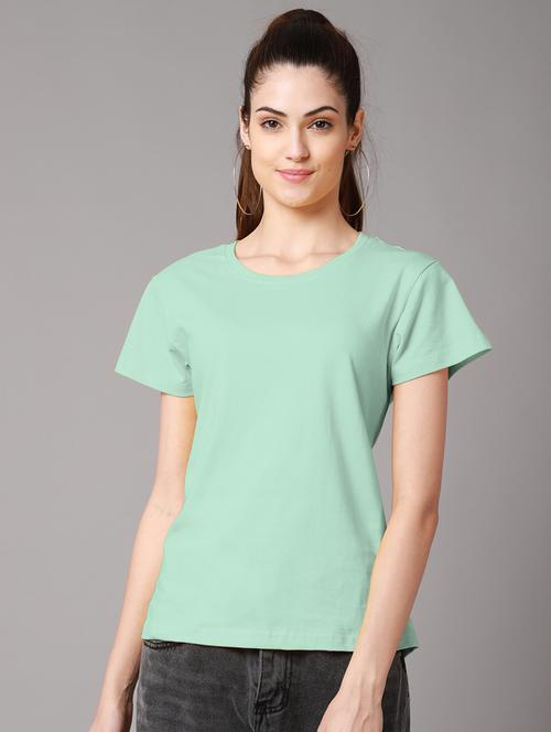 women's plain round neck t-shirt - 18593022 - Very Small Image - 1